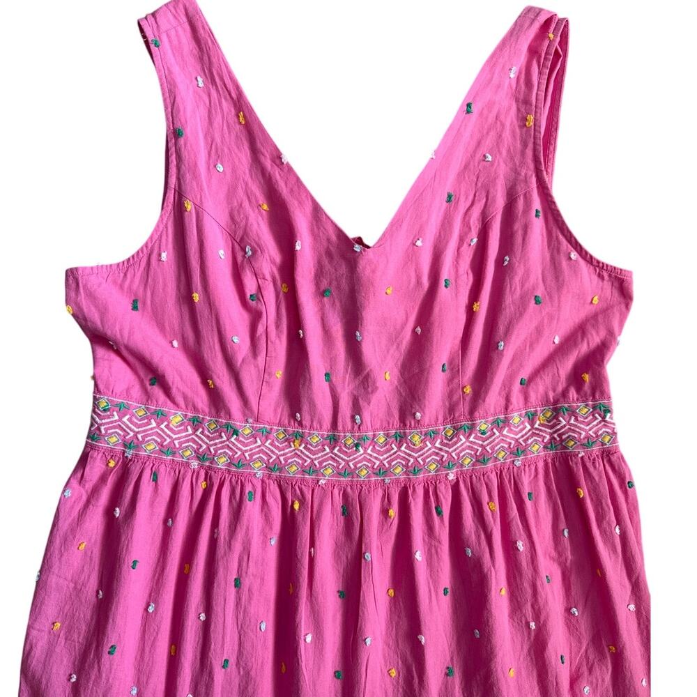 Crown & Ivy Plus‎ Pink & Multicolor Embroidered Tie Back Maxi Dress Size 18W - Picture 12 of 12